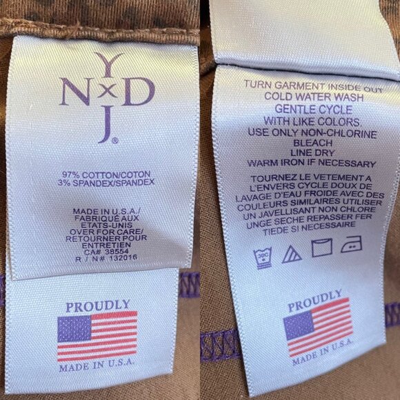 NYDJ Womens Brown Leopard Print Ankle Jeans Sz 10 P Cotton Spandex Blend Shaper - Picture 4 of 6